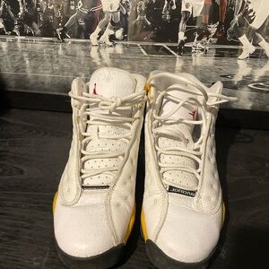 Kids White and Yellow Basketball Shoes